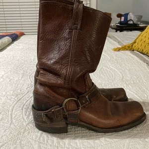 Frye brown harness boots 9.5